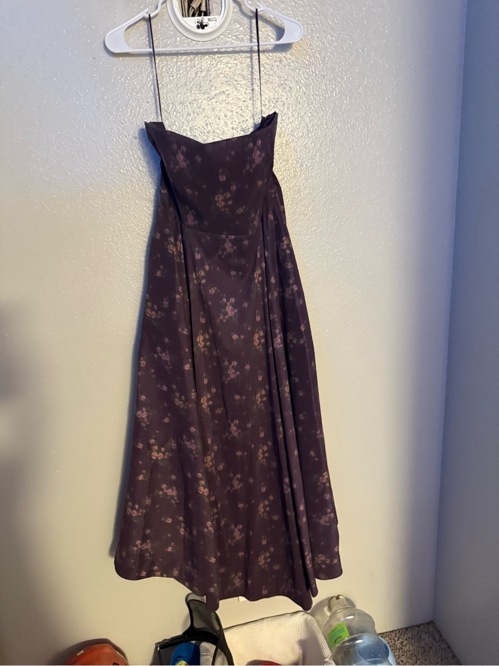 Tuckernuck Plum Floral Midi Slip Dress with Spaghetti Straps